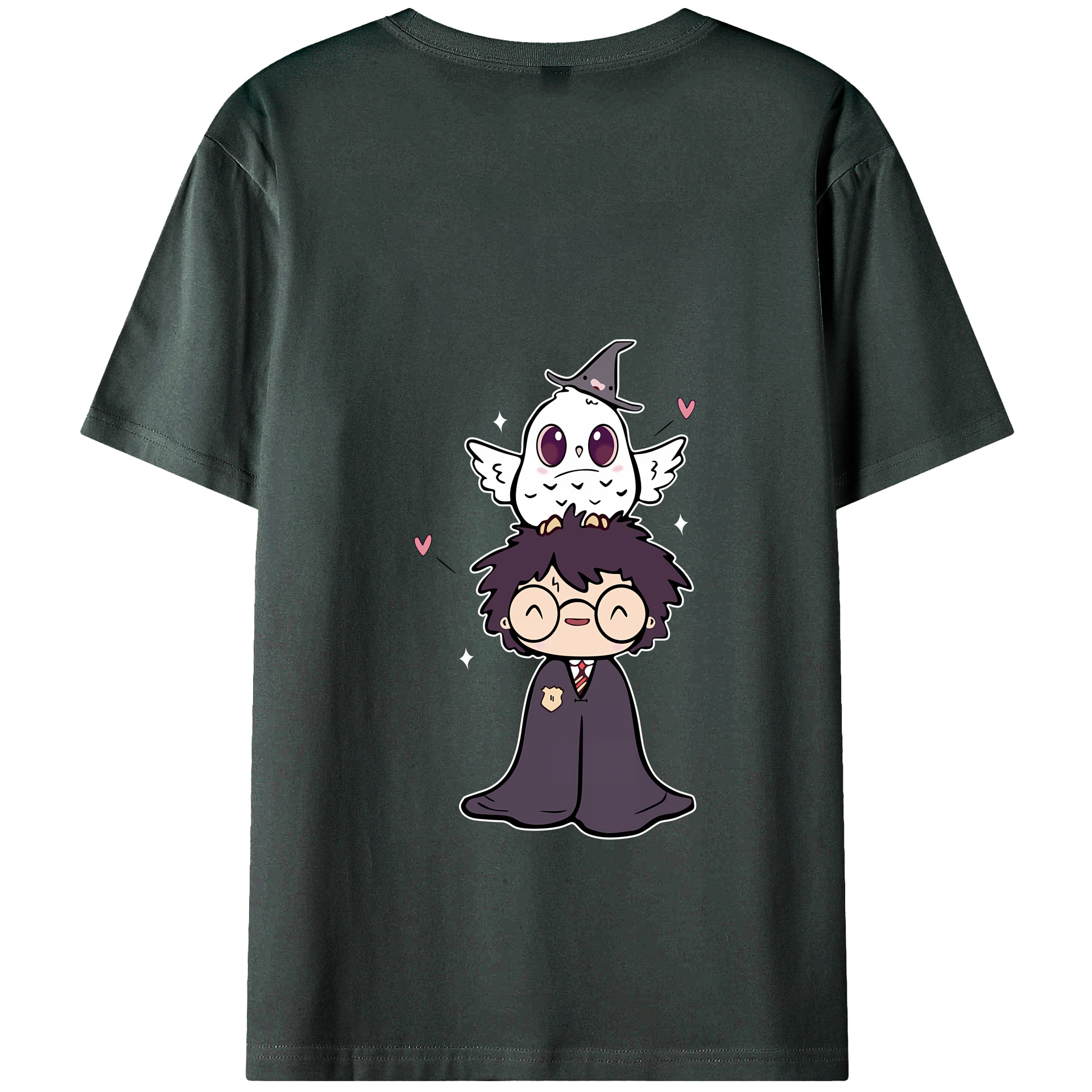 （画像用） Harry Potter ハリー・ポッターシリーズ 綿100％ メンズ半袖Tシャツ（バックプリント） 通気性